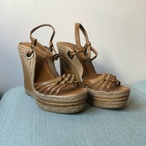 MIA, Woven open toe wedges, size 7.5